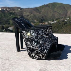 JEFFREY CAMPBELL ‘Roberts’ Jeweled Mule Sandals